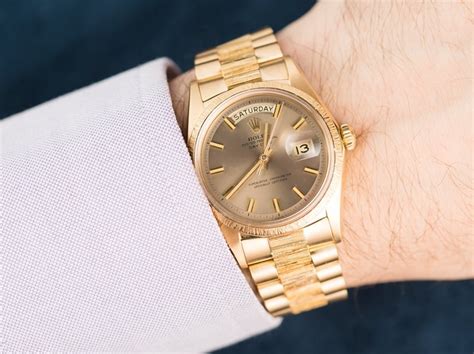 vintage Rolex with bark accent